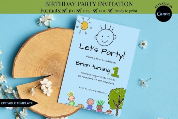 Smile Face Birthday Invitation Template