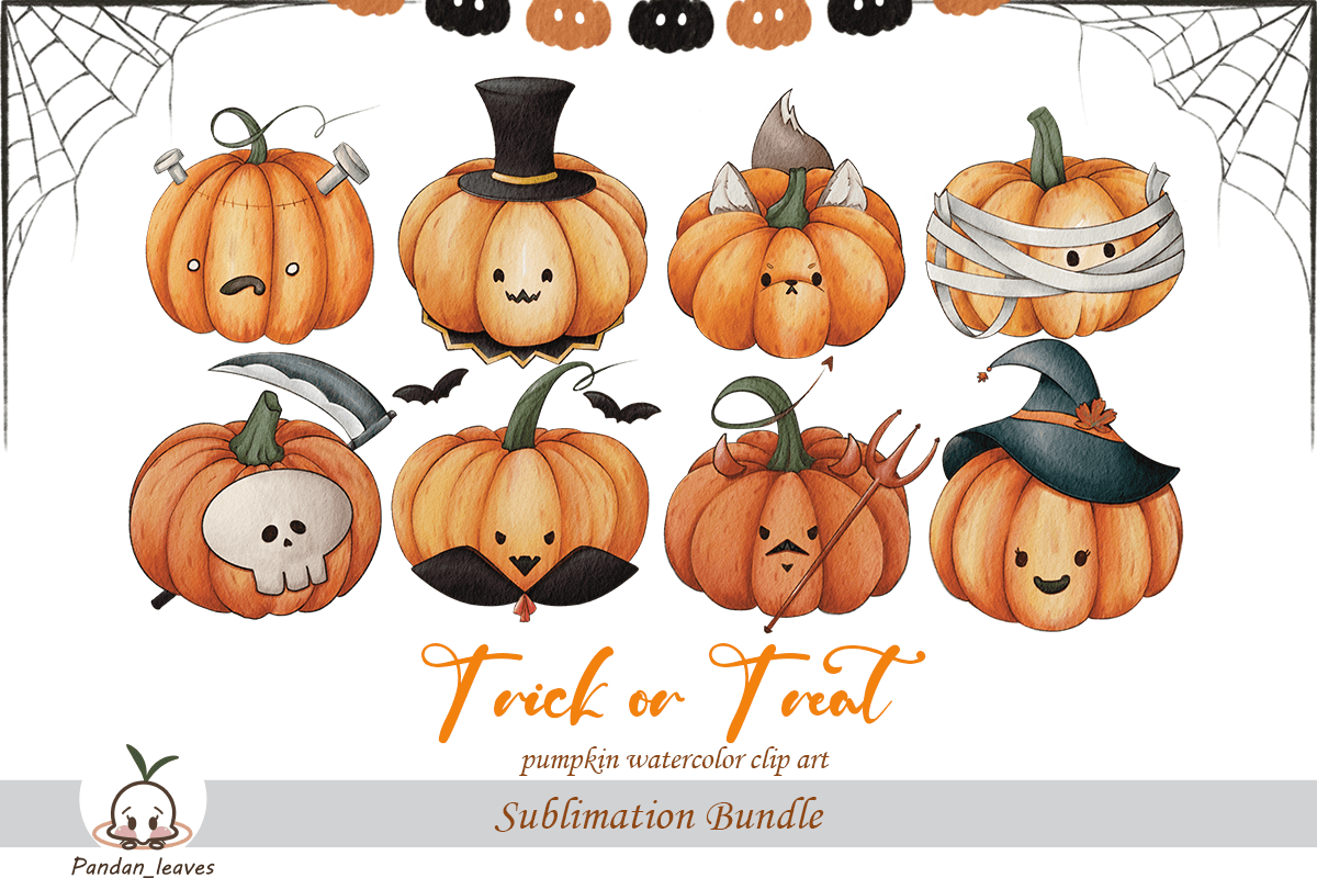 Trick or Treat Pumpkin Bundle Graphic by Pandan_leaves · Creative Fabrica