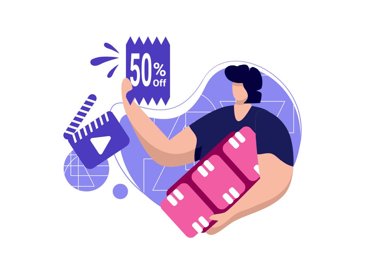 Cashback Movie Trailer Icon Flat