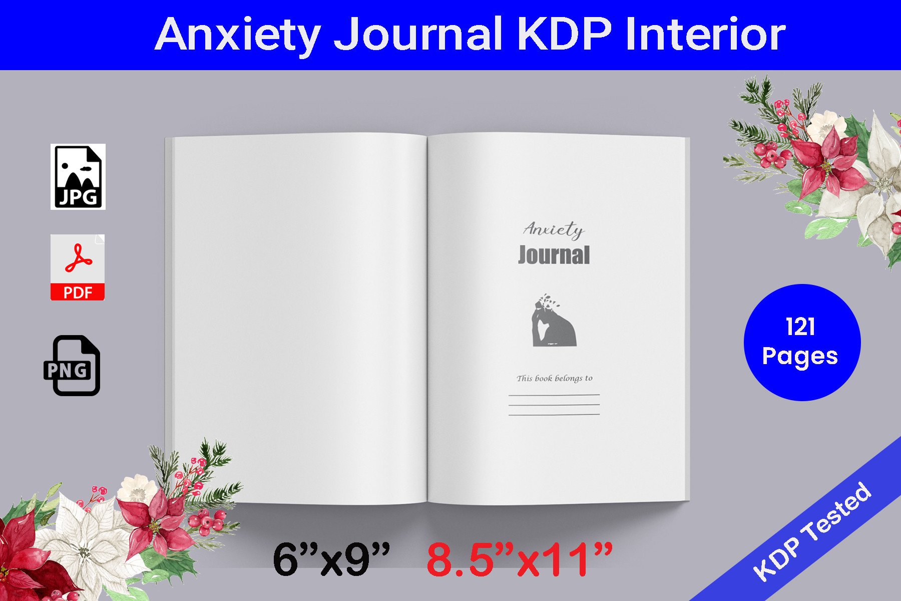 Anxiety Journal KDP Interior Graphic by Hitubrand · Creative Fabrica