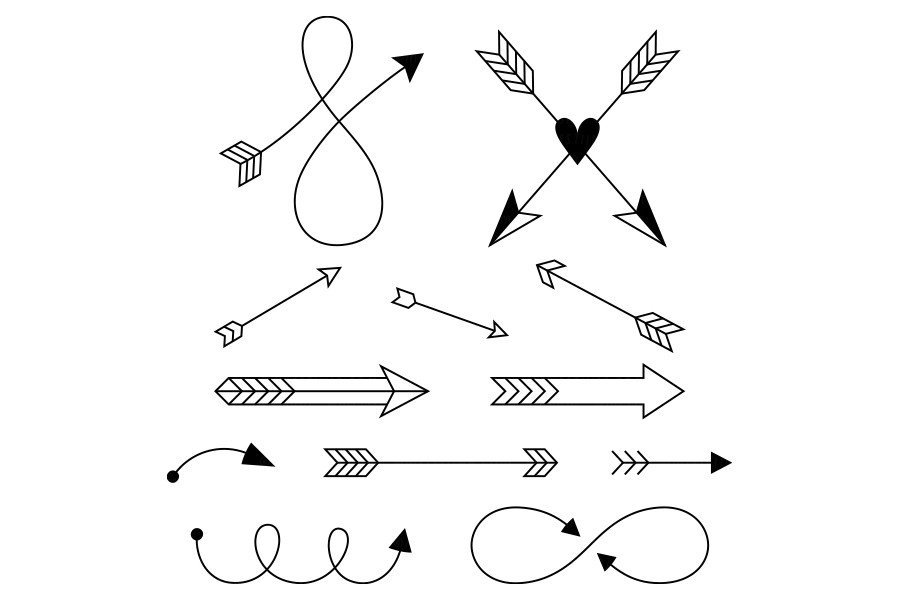 Arrowed Doodles Digital Stamps Clipart Clip Art Illustrations Graphic ...