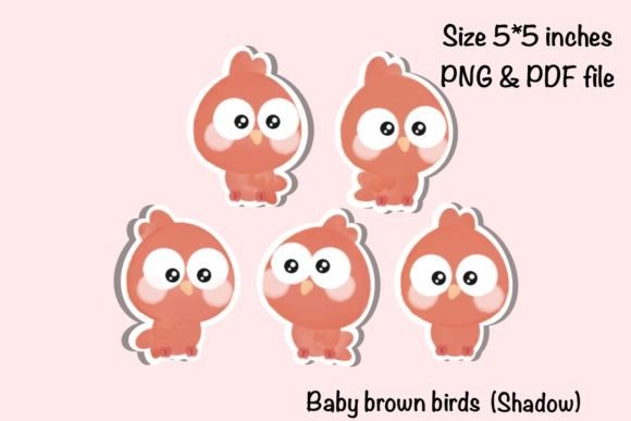 Baby Brown Bird Sticker Graphic Illustrations By SPsweet