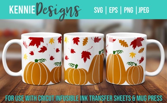 Fall Pumpkin Patch Autumn Mug Wrap Svg Graphics