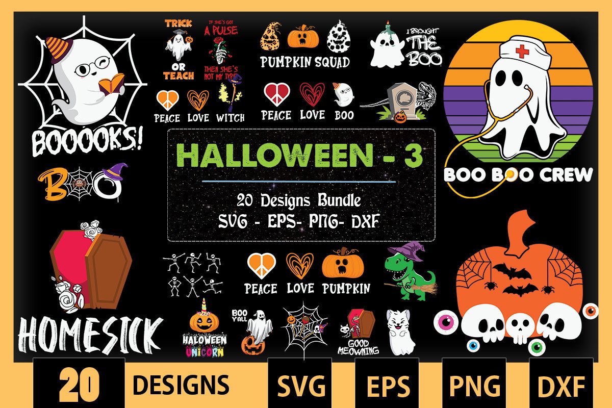 Halloween SVG Bundle 20 Designs Graphic by Skinite · Creative Fabrica