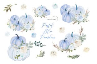 Pastel Blue Pumpkin Clipart Graphic by SunflowerLove · Creative Fabrica