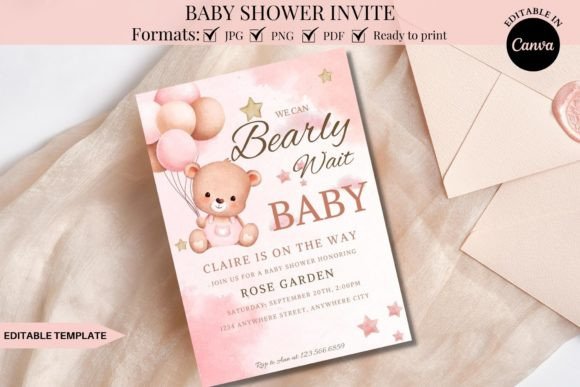 We Can Bearly Wait Baby Shower Invite