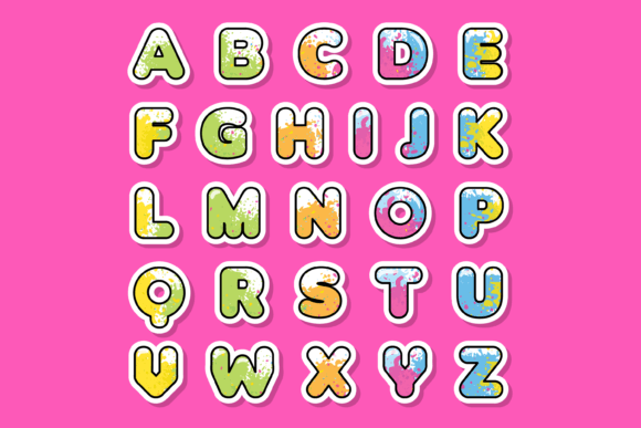 Colorful Font PNG with transparent background - Preview 1
