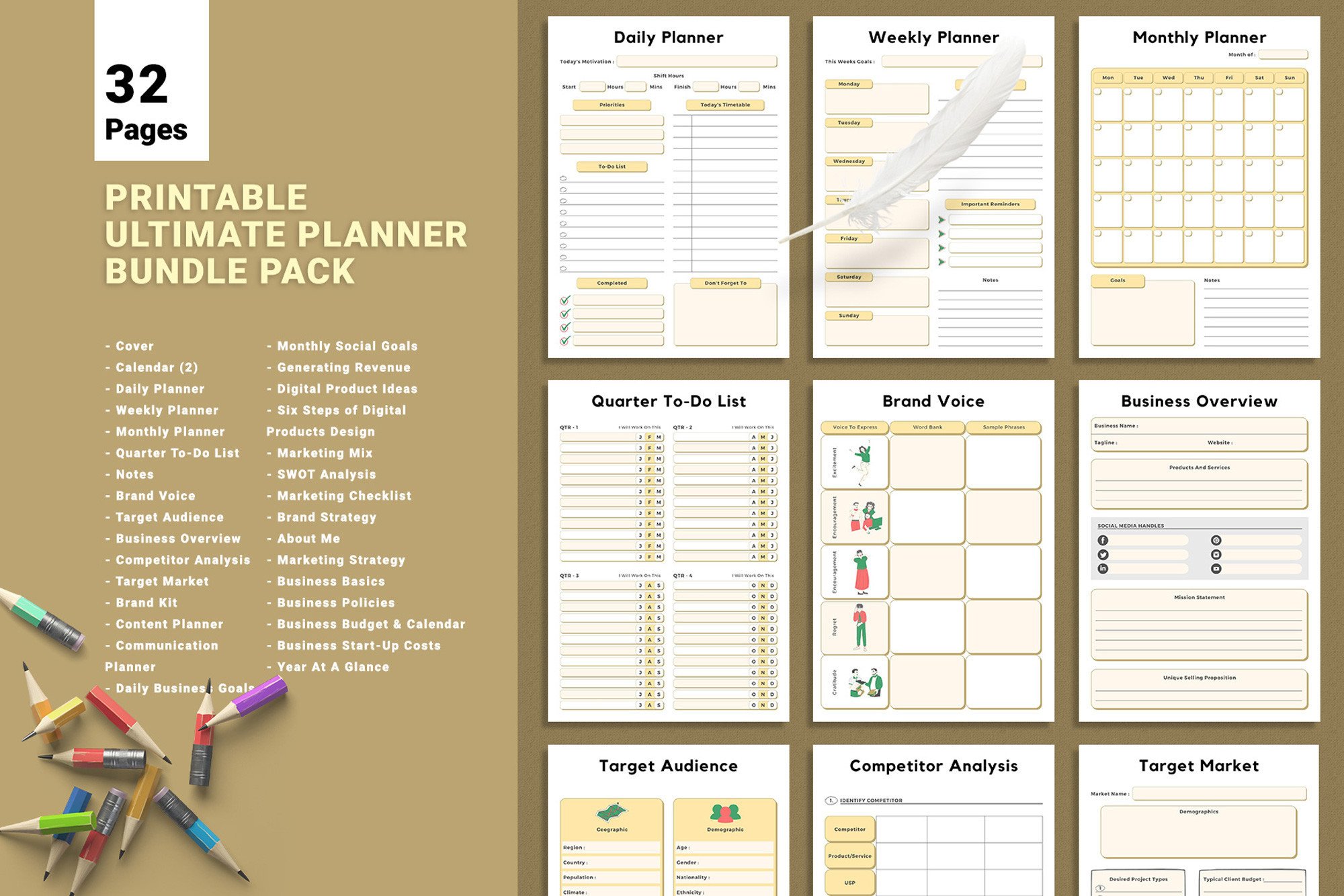Printable Ultimate Planner Bundle Pack Graphic by LaxmiOwl · Creative ...