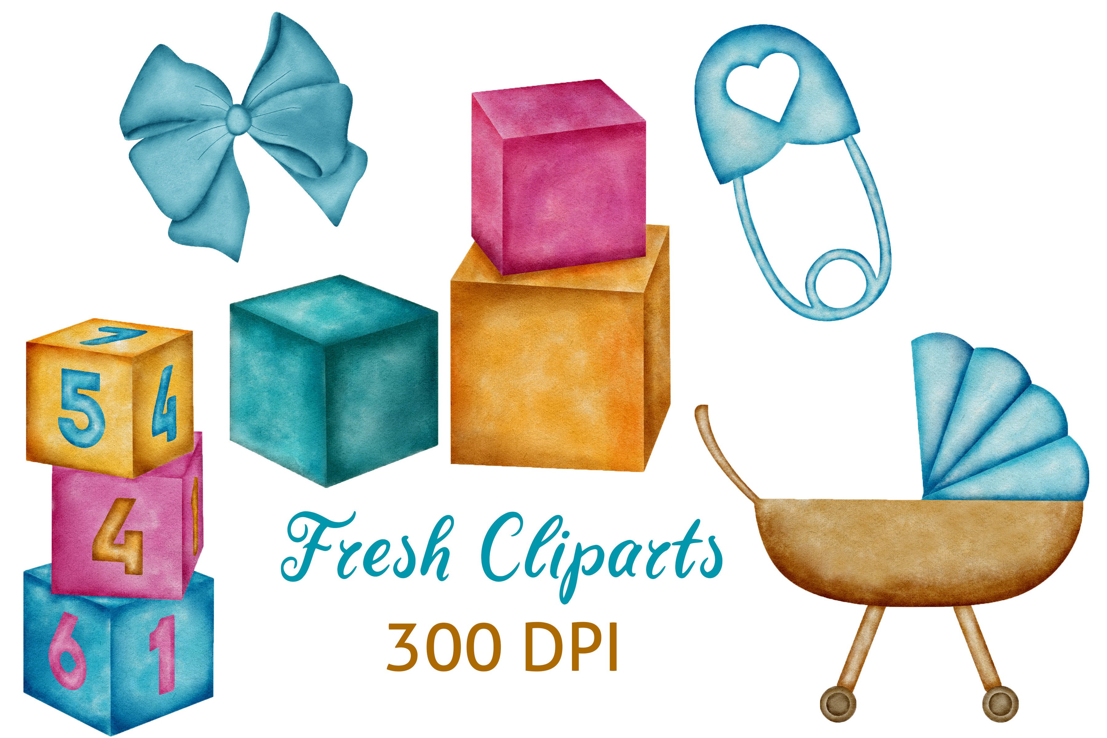 Watercolor Baby Boy Clipart Toys Vol-1 - photo 2
