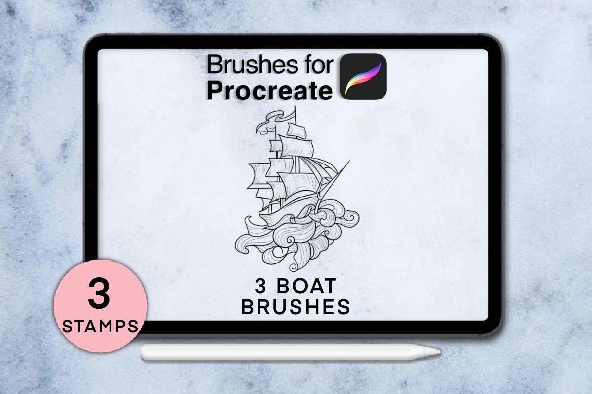 3 Boat Procreate Stamps Graphic by Arts For Peace · Creative Fabrica