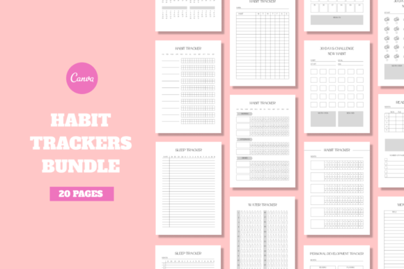 Editable Habit Tracker Template Bundle