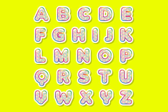 Hologram Font PNG with transparent background - Preview 1