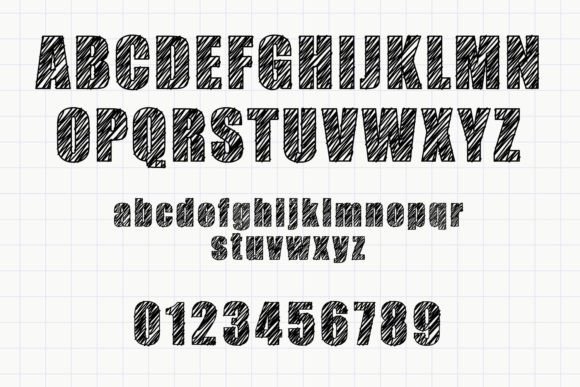 Pencil Scribble Font PNG with transparent background - Preview 3