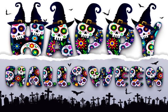 Skull Party Font PNG with transparent background - Preview 1