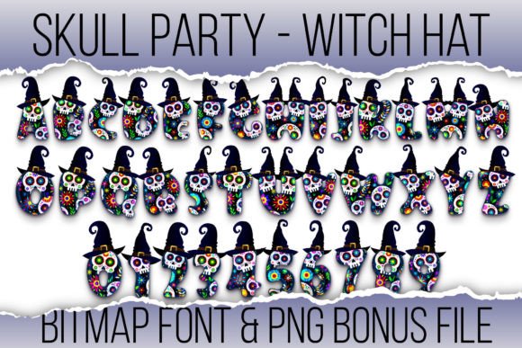 Skull Party Font PNG with transparent background - Preview 5