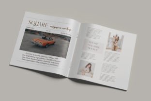 Square Magazine Mockup Scene 02 Graphic by bimockups · Creative Fabrica