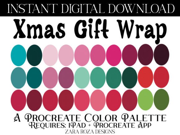 Xmas Gift Wrap Procreate Color Palette