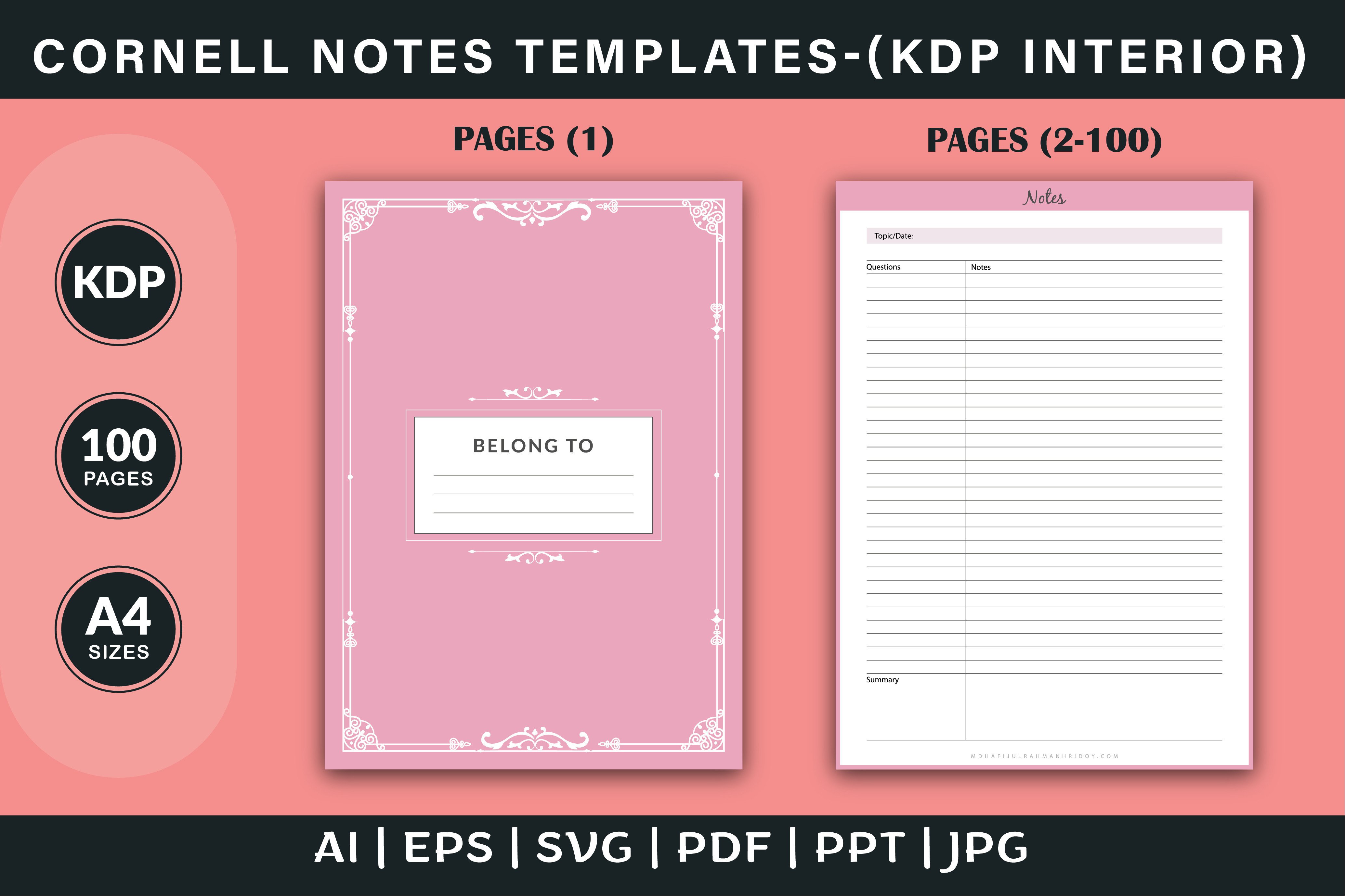 Cornell Notes Templates Graphic by Finer Designers · Creative Fabrica