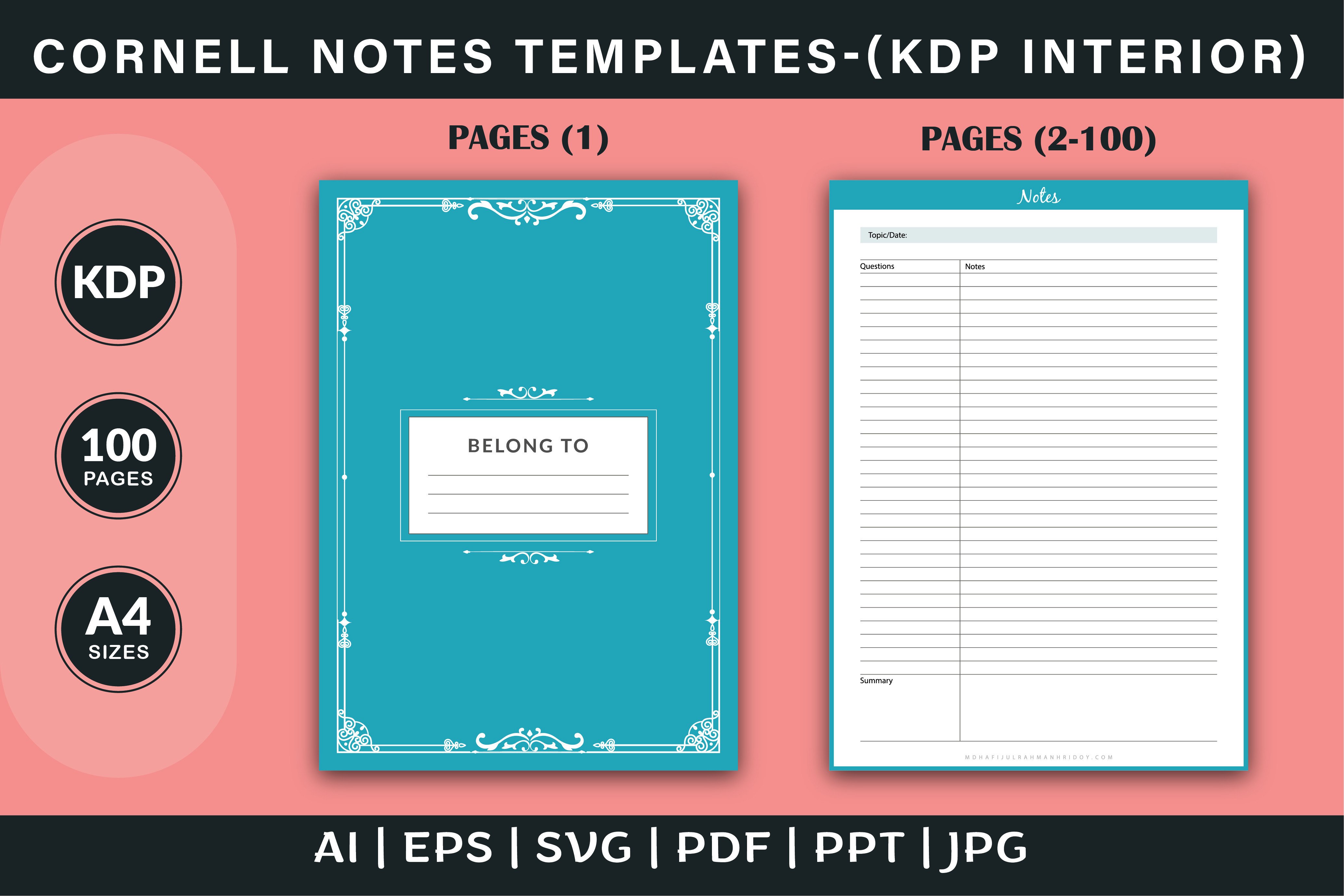 Cornell Notes Templates Graphic by Finer Designers · Creative Fabrica
