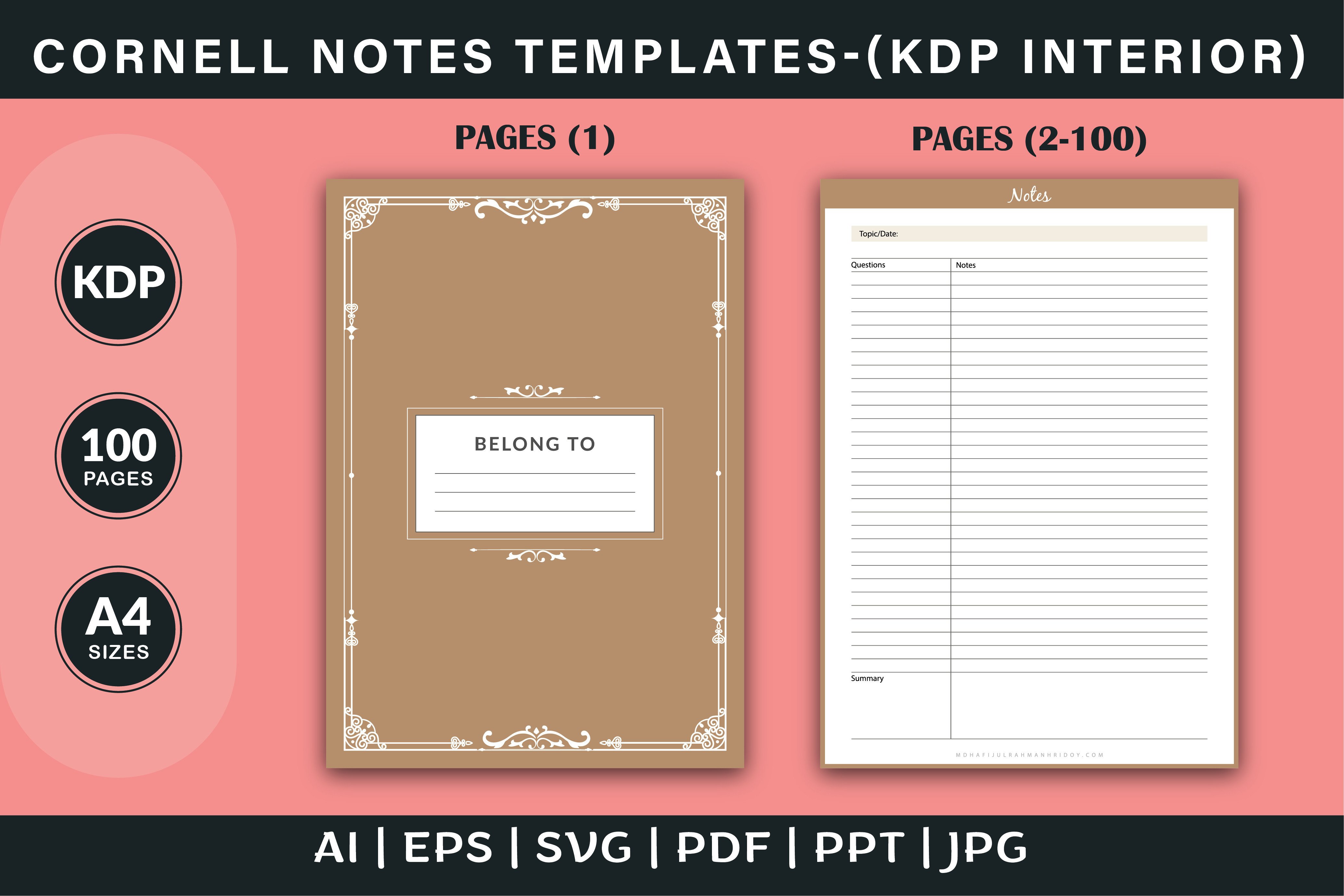 Cornell Notes Templates Graphic by Finer Designers · Creative Fabrica