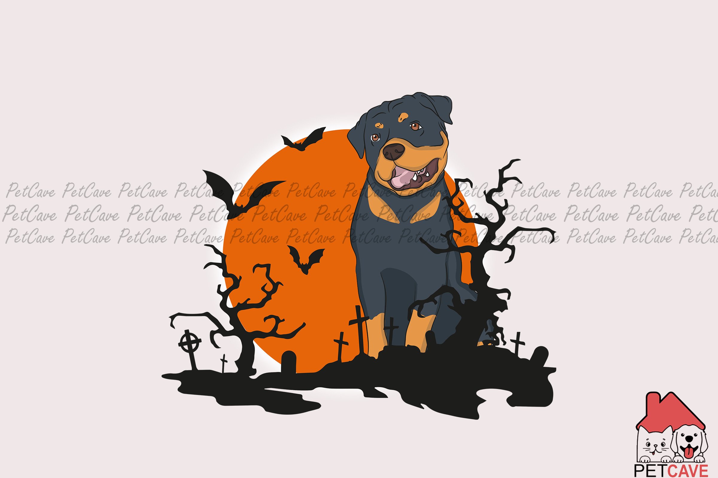 Halloween Rottweiler Sublimation Graphic by Pet Cave · Creative Fabrica
