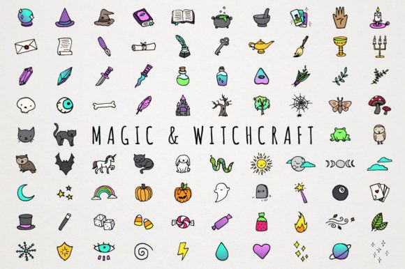 Magic & Witchcraft Icons Clipart Set