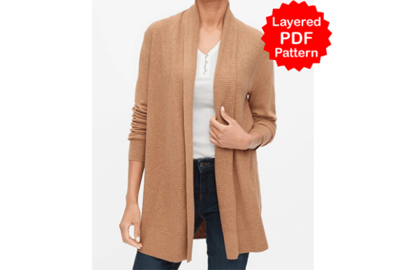 Open Front Sweater Pdf Sewing Pattern