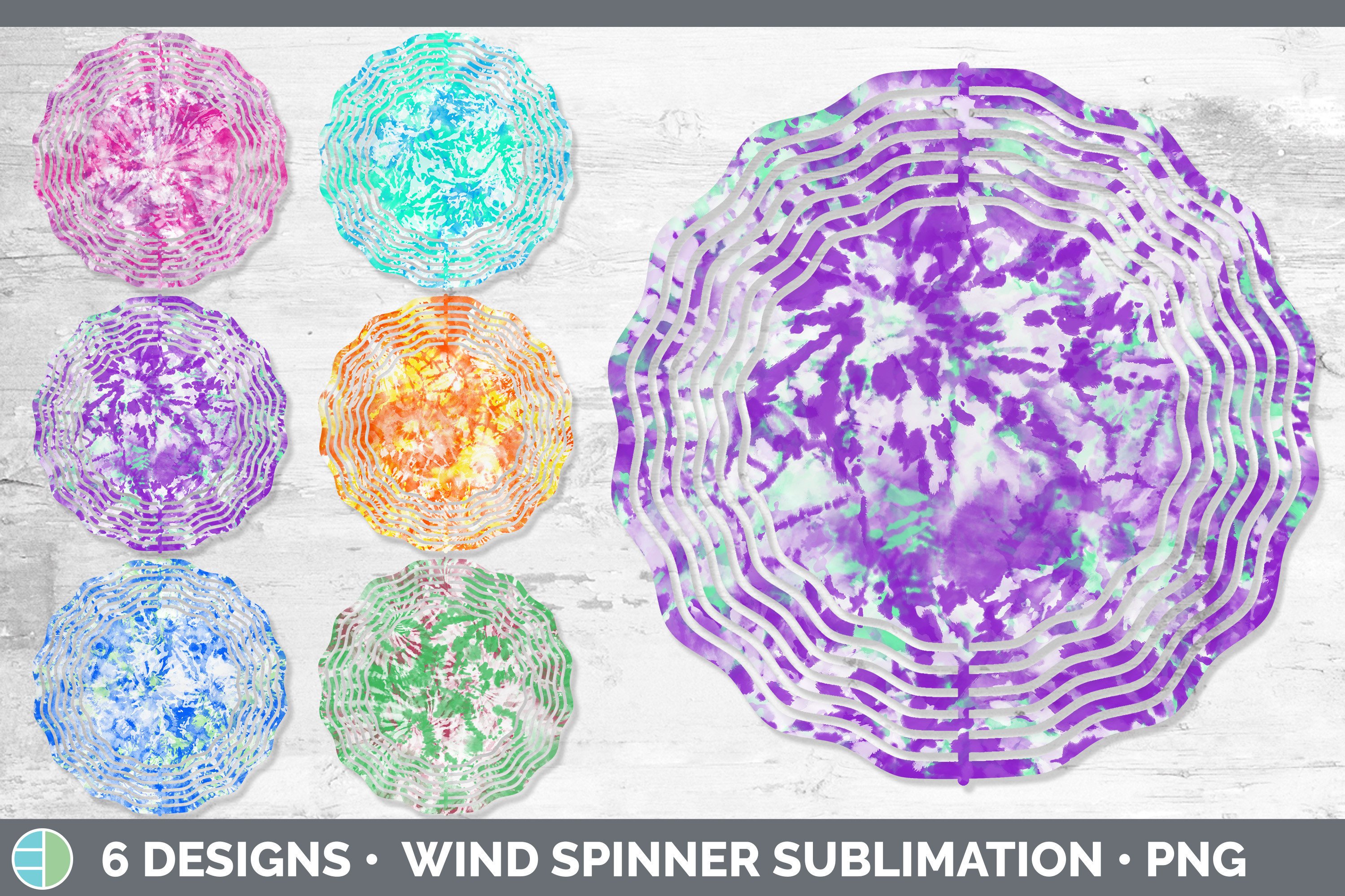 Tie Dye Wind Spinner | Sublimation Desig Graphic by Enliven Designs ...