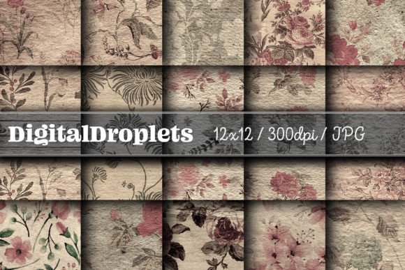 Vintage Flowered Vol. 1 | 12x12 Papers