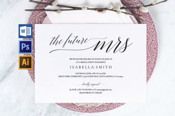 Bridal Shower Invitation Landscape, 166
