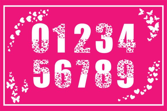 Heart Spangled Font PNG with transparent background - Preview 2