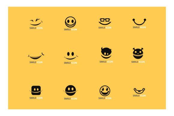 Smile Icon and Emoticon Funny Vector Graphic Logos By anggasaputro4489