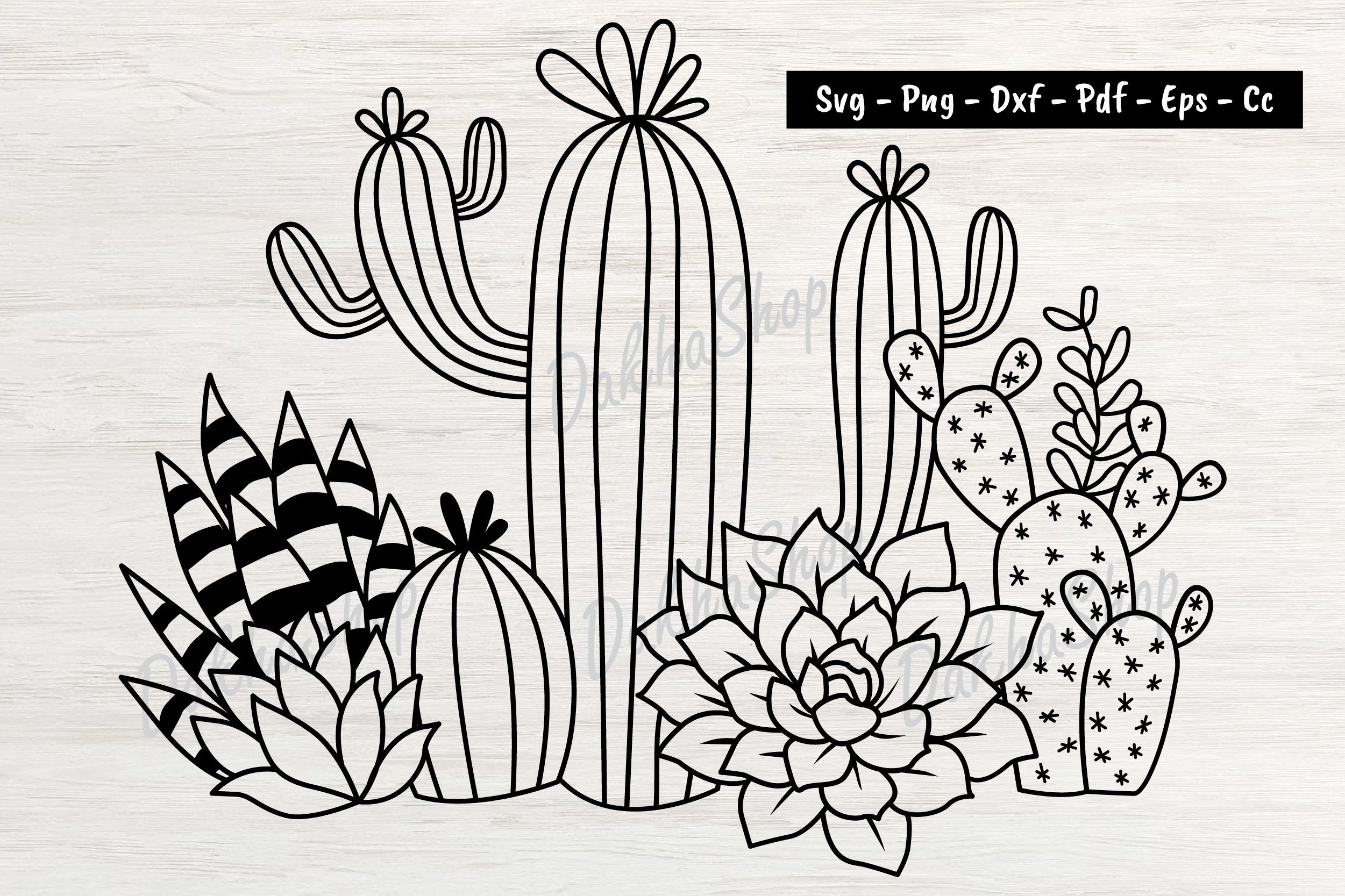 Cactus Svg Cactus Flower Svg Succulent Graphic by Dakhashop  Creative  Fabrica