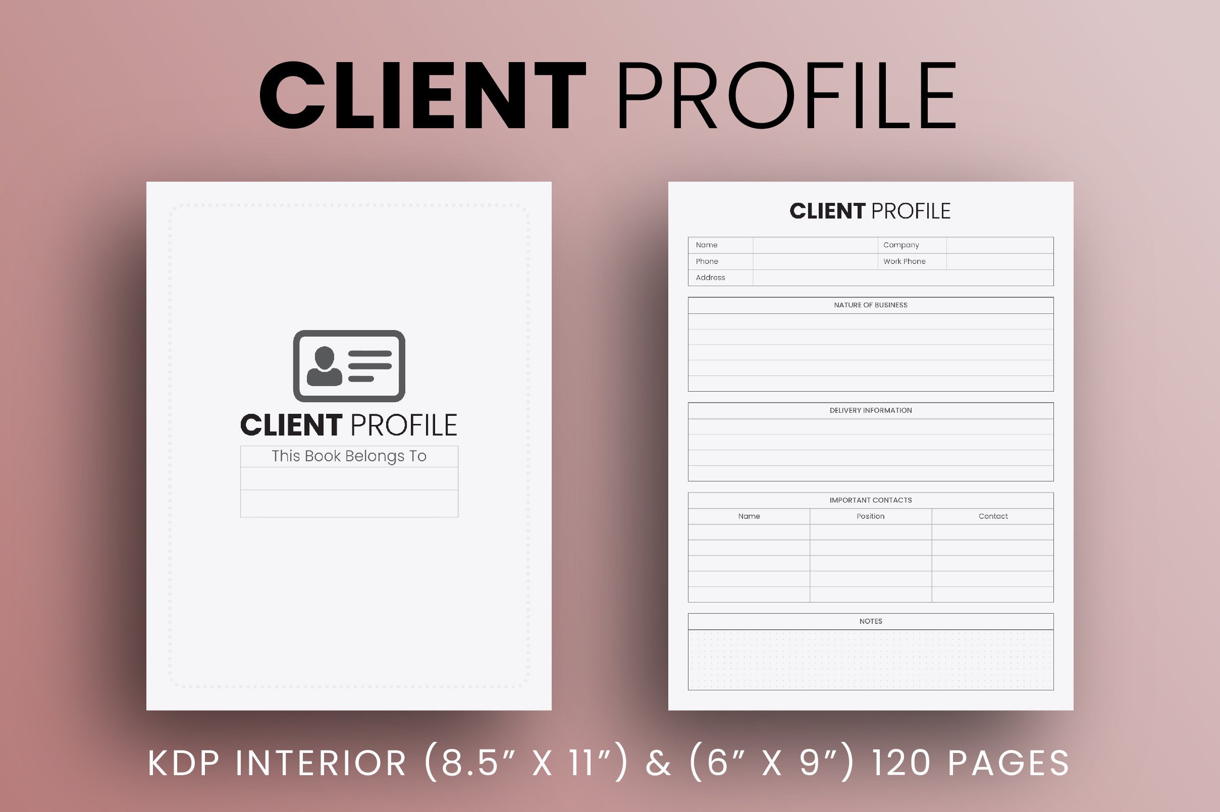 Client Profile Log Book - KDP Interior Graphic by Vector Cafe ...