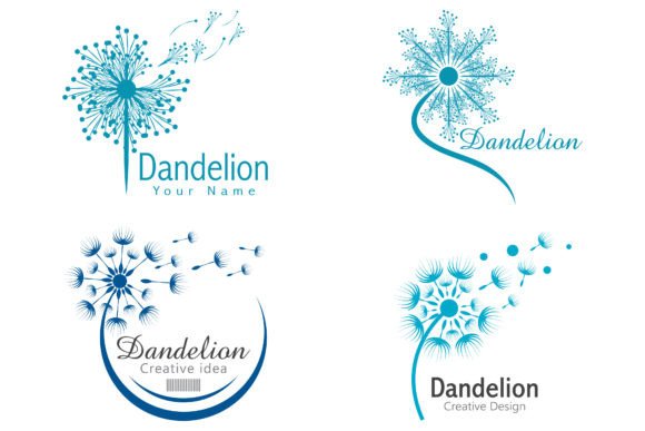 Dandelion Flower Logo Vector