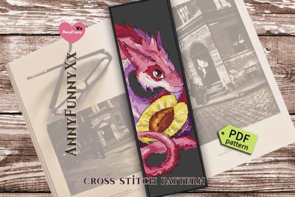 Dragon Bookmark Cross Stitch Pattern