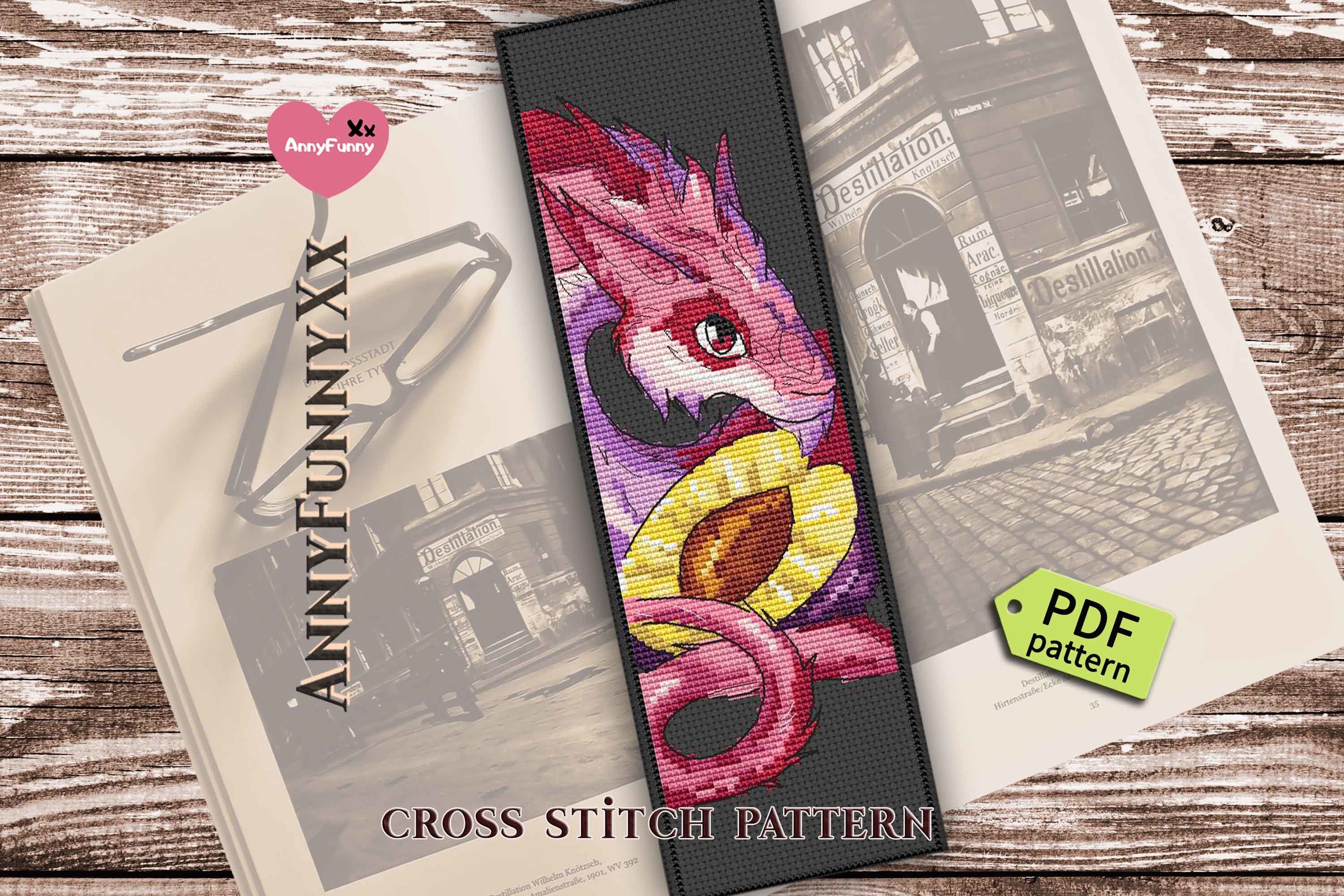 Dragon Bookmark Cross Stitch Pattern