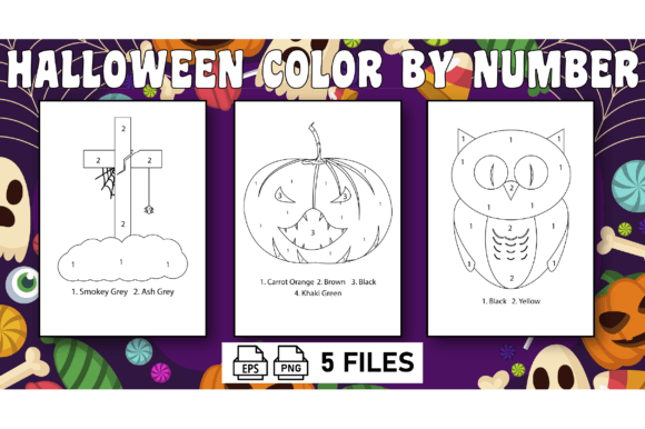 Halloween Color by Number Pages
