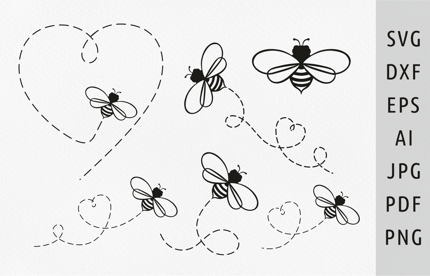 Honey Bee SVG Flying Bee Path Bumble Bee