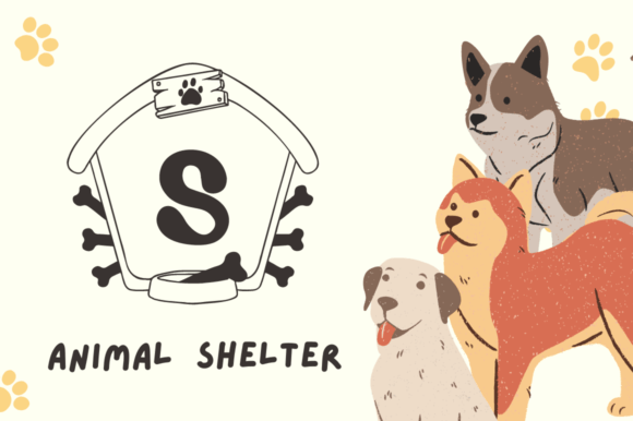 Paw House Monogram Font PNG with transparent background - Preview 1