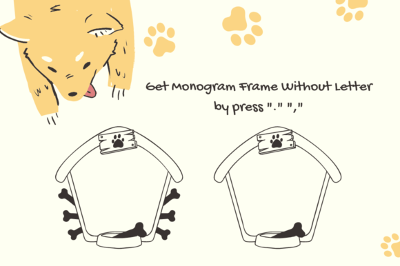 Paw House Monogram Font PNG with transparent background - Preview 3