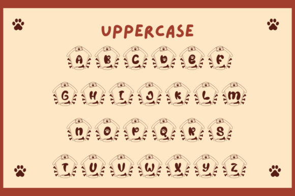 Paw House Monogram Font PNG with transparent background - Preview 4