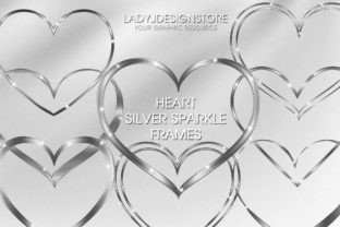 Silver Glitter Heart Frame Clip Art Graphic by ladyjdesignstore ...