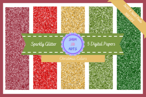 Christmas Sparkly Glitter Digital Paper