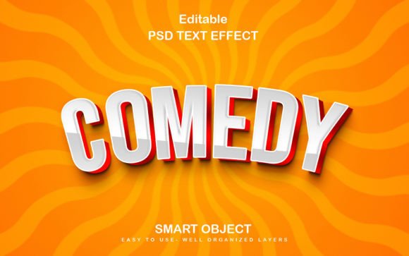 Comedy 3D Editable PSD Text Effect Style Grafika Style warstw Przez mdjahidul99519