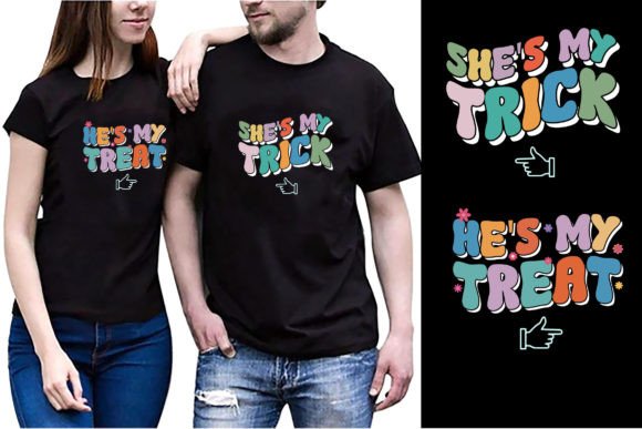 Preview of Couple Halloween T-Shirt T-shirt, sticker, and sublimation design