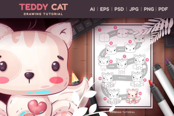Drawing Tutorial Teddy Kitty