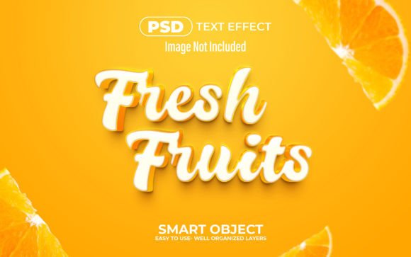Fresh Fruits 3D Editable PSD Text Effect Graphic Layer Styles By mdjahidul99519