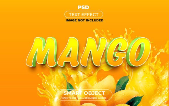 Mango 3D Editable PSD Text Effect Style Illustration Styles de calques Par mdjahidul99519