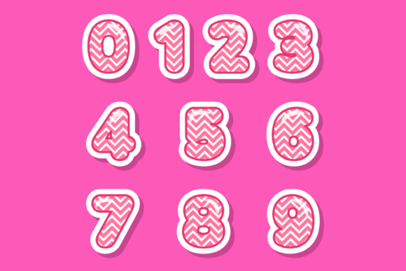 Pink Zigzag Font PNG with transparent background - Preview 2